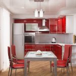 Кухня вашей мечты Красно-белая кухня полезные советы материалы характеристика размеры сочетание цветов яркие акценты на белой кухне маленькая кухня студия фото