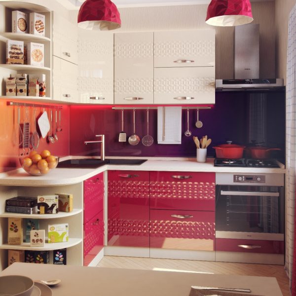 Угловая кухня типы планировок подбор стиля оформление угловой кухни угловая красная кухня фото