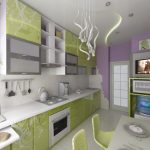 Кухня вашей мечты Бело-зеленая кухня полезные советы материалы характеристика размеры сочетание цветов яркие акценты на белой кухне сиреневые стены фото